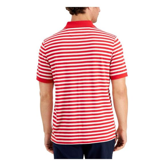 CLUBROOM Mens Red Striped Classic Fit Stretch Polo XXL - Picture 2 of 4